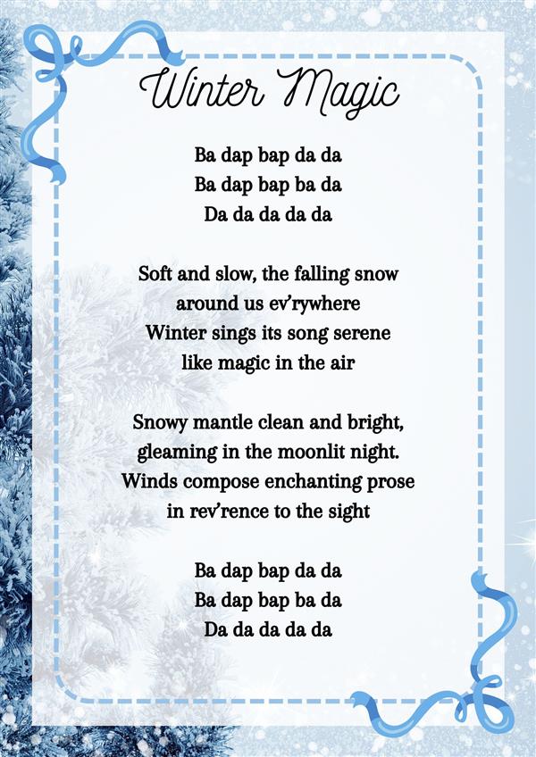 Winter Magic Lyrics (4th grade) page 1